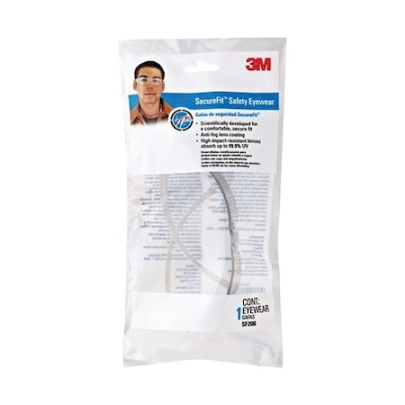 Scotch 3M SecureFit Anti-Fog Safety Glasses Clear Lens Clear Frame 1 pc SF200-PV6